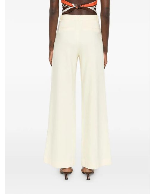 Maje White Belt-Loops Wide-Leg Trousers