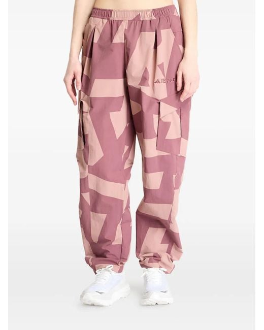 Adidas Pink Xploric Terrex Printed Cargo Trousers