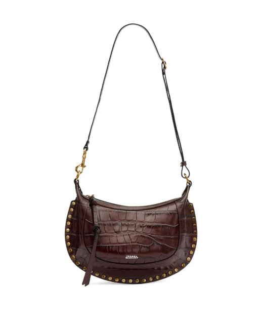 Isabel Marant Brown Burgundy Calf Leather Handbag