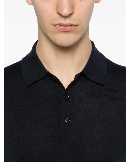 Paolo Pecora Black Button-Up Polo Shirt for men