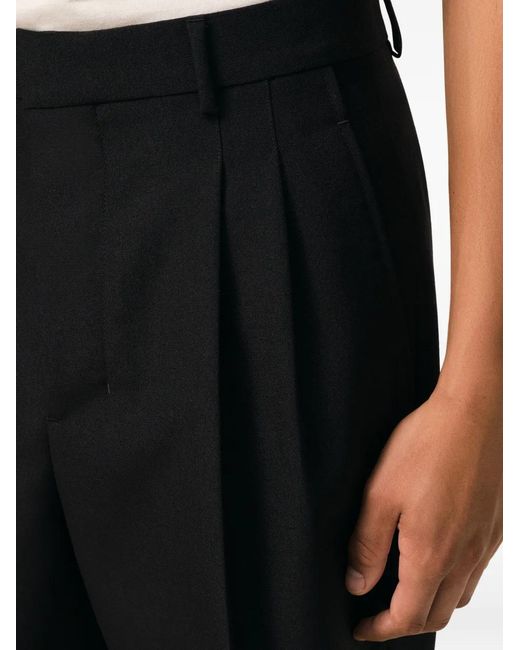 AMI Black Bermuda Plissé À Taille Haute for men