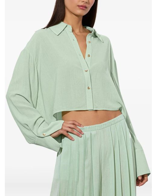 Alice + Olivia Green Finely Button-Down Shirt