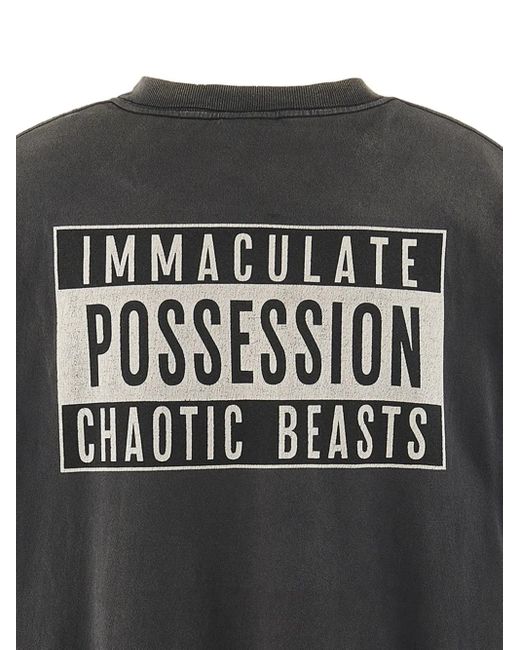 SAINT Mxxxxxx Black Faded Graphic Print Jersey T-Shirt for men