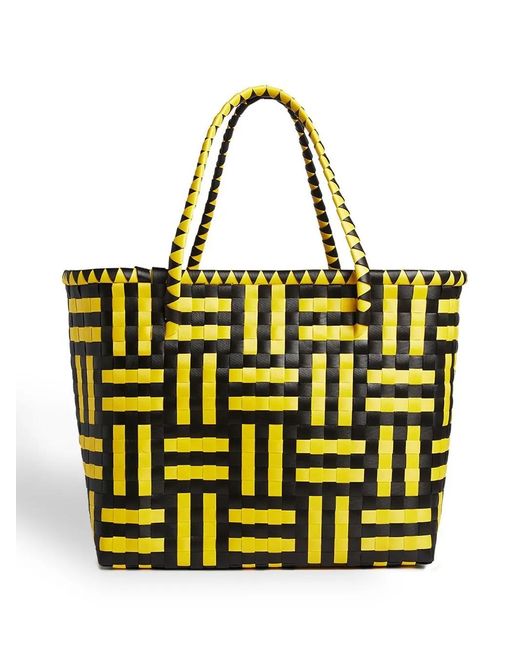 Hay Yellow Weaved Large Tote Bag