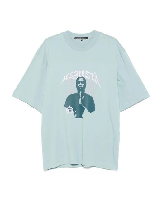 MEGUSTA Blue Prayer Graphic-Print T-Shirt