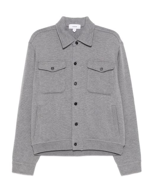 Lardini Gray Wool Shirt Jacket for men