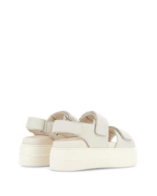 Hogan White Straped Leather Sandals