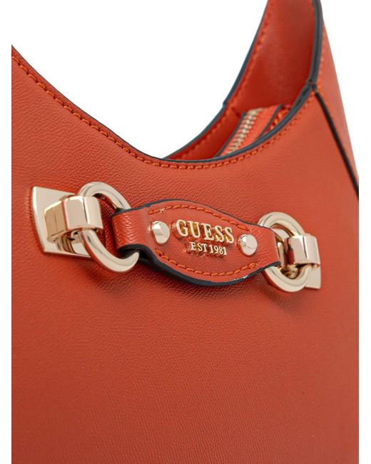 Guess Red Mimina Ring-Detail Tote Bag