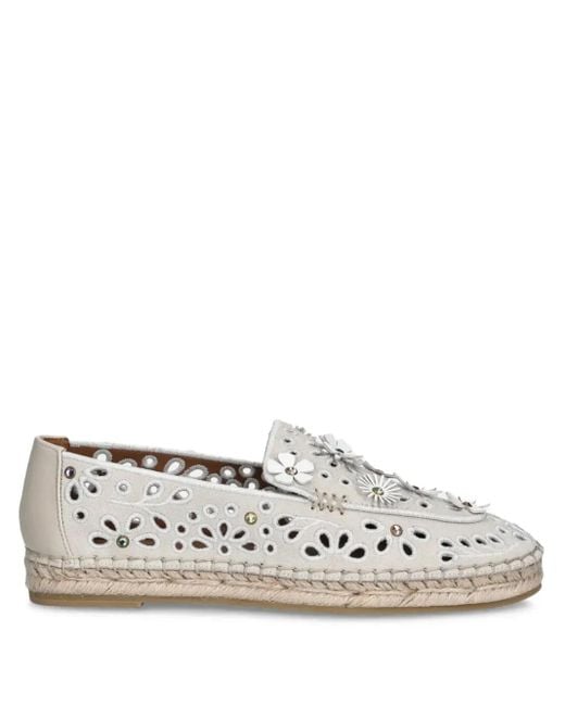 Espadrillas Con Ricamo Floreale di Kurt Geiger in White