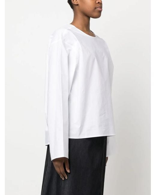Sofie D'Hoore White Plain Long-Sleeve Blouse