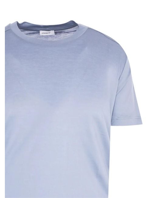 Zimmerli of Switzerland Blue Short-Sleeve T-Shirt for men