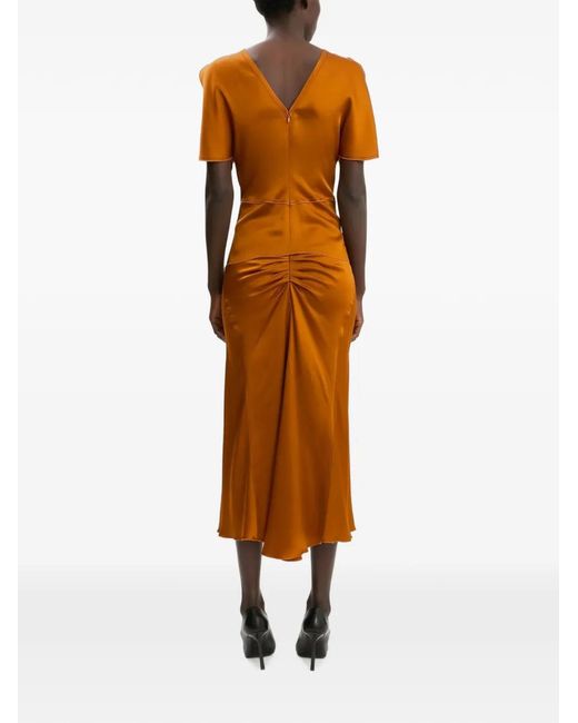 Victoria Beckham Orange Bela Cold-Shoulder Blouse