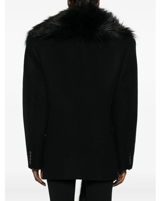 Burc Akyol Black Faux-Fur Coat