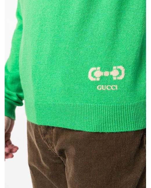 メンズ Gucci ラウンドネック セーター Green