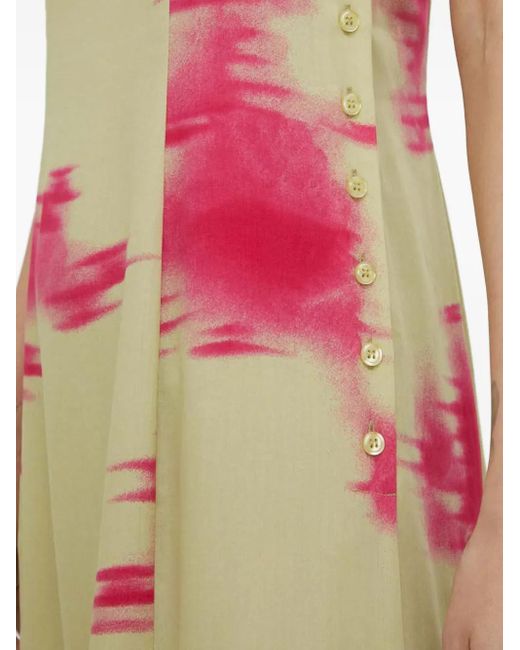 Samsøe & Samsøe White Button Print Midi Dress