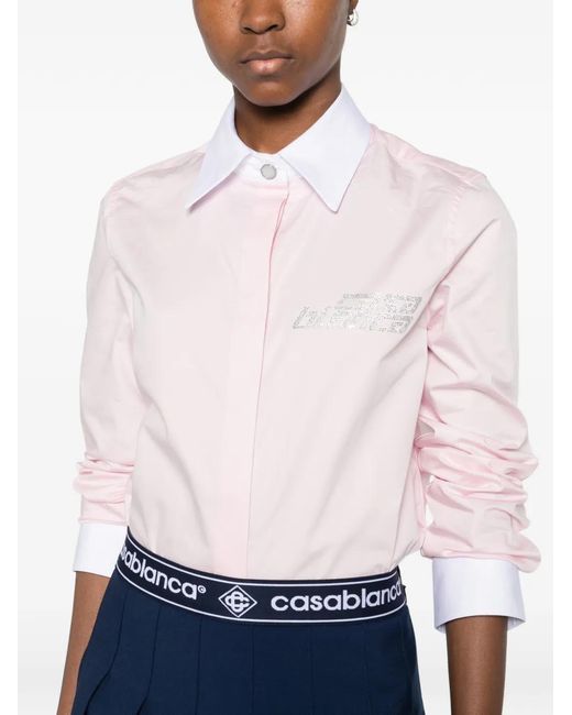Casablanca Pink Crystal-Embellishment Shirt