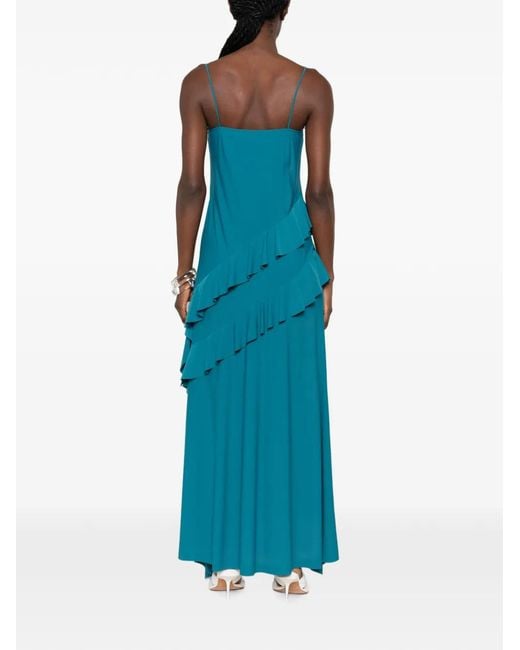 Love Moschino Blue Ruffled Asymmetric Dress