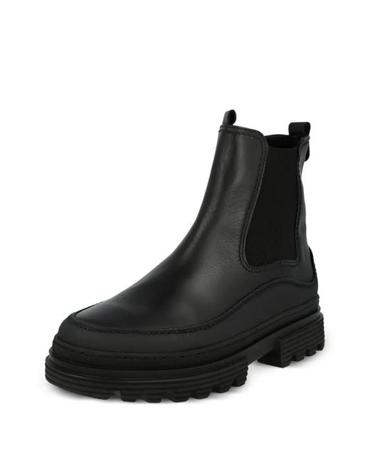 Gabor Black Leather Ankle Boots