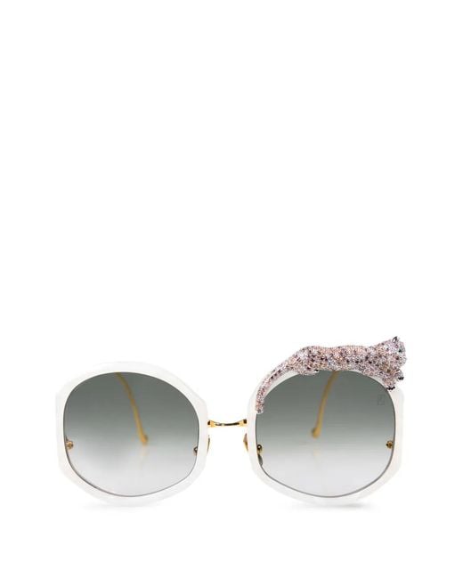 Anna Karin Karlsson Gray Rose Et Le Rêve Leopard-Embellished Sunglasses