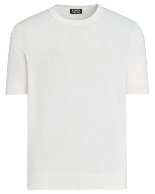 Zegna T-shirt Met Ronde Hals in het White voor heren