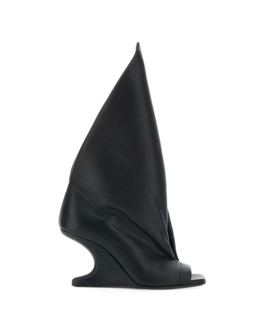 Rick Owens Black Strukturierte Sandalen