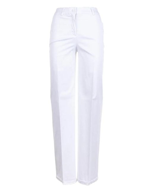 Via Masini 80 フレイドヘム パンツ White