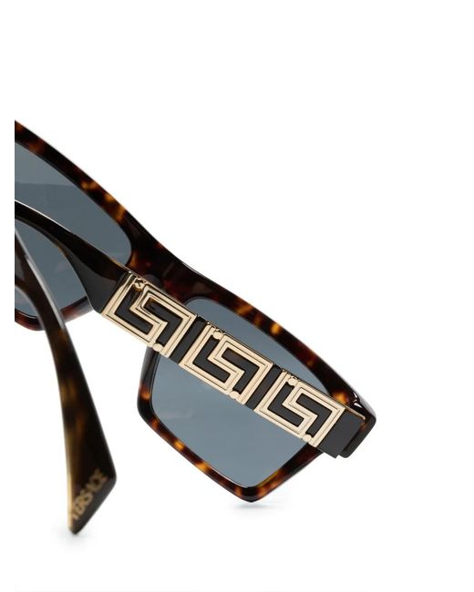 Versace Gray Tortoiseshell-Effect Square Frame Sunglasses for men