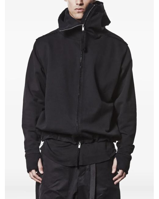 Thom Krom Black Frayed High-neck Zip-up Jacket for men