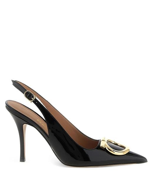 Ferragamo Black Slingback "Sara"