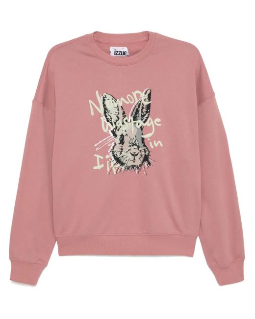 Sudadera con estampado gráfico Izzue de color Pink
