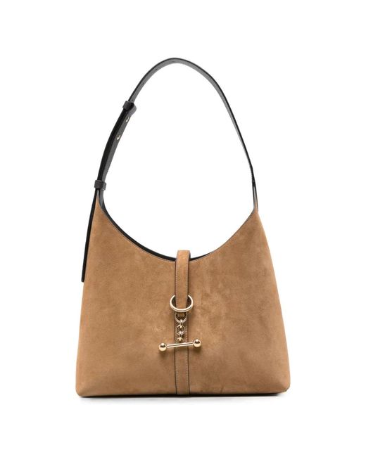 Strathberry White Sac Porté Épaule En Daim
