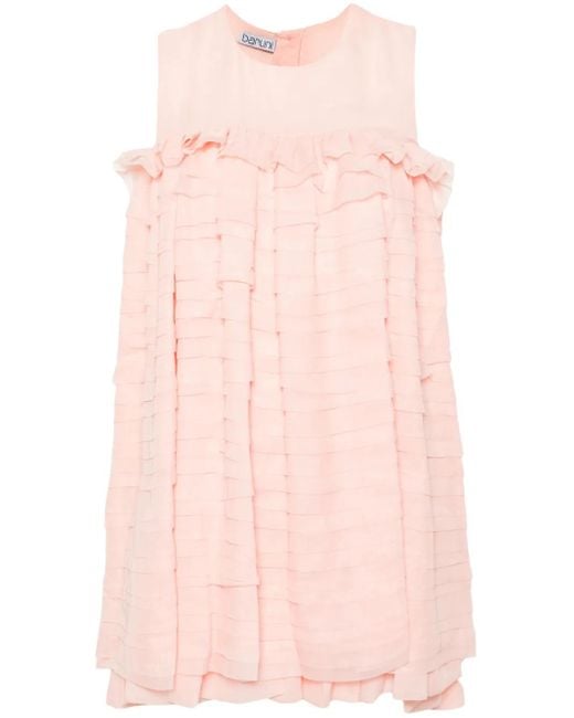 Baruni Pink Ruffled Mini Dress
