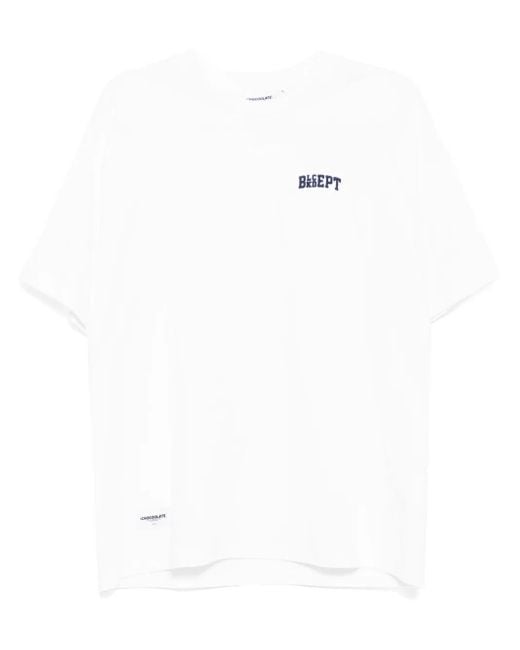 Chocoolate White Logo-Print T-Shirt for men