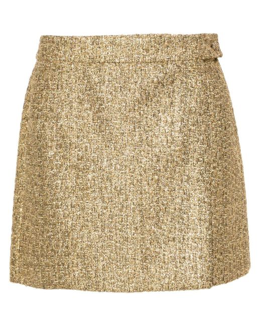 Tom Ford Natural Metallic Tweed Miniskirt