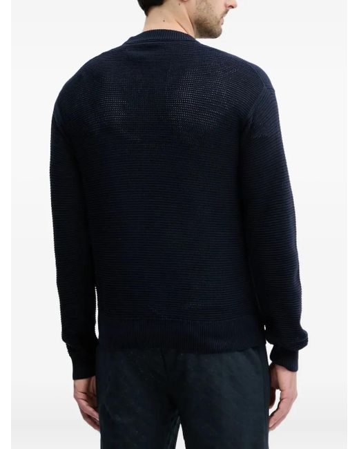 Boss Blue Textured Sweater for men