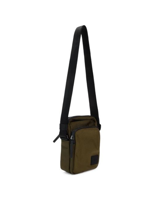 Boss White Logo-Patch Messenger Bag for men