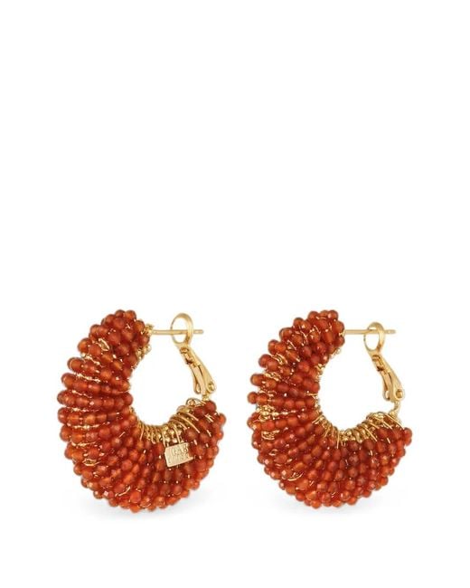 Gas Bijoux Metallic Izzia Beaded Hoop Earrings