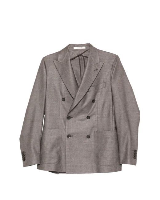 Tagliatore Gray Double-Breasted Blazer for men