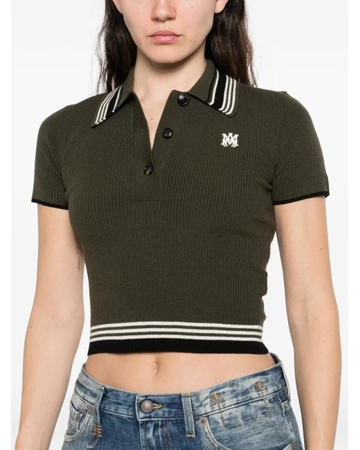 Amiri Black Polo À Logo Brodé