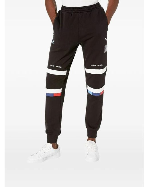 PUMA Black X Bmw Motorsport Stripe-Detail Track Pants for men