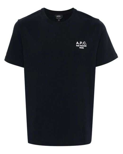 A.P.C. Blue T-Shirt Standard Rue Madame Gots for men