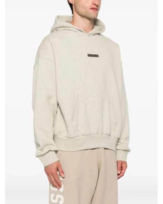 Fear Of God White Logo-Plaque Hoodie for men