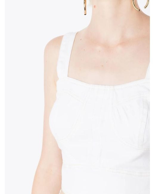 Lethicia Bronstein White Ana Corset Crop Top