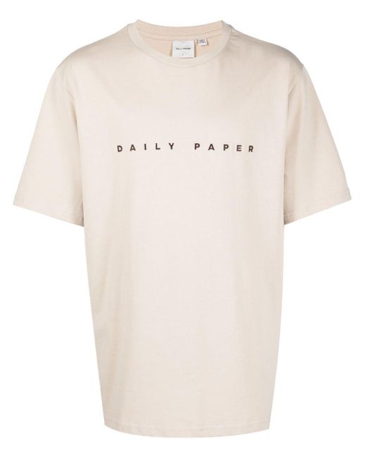 Daily Paper Cotton Logo-print Oversize T-shirt in Natural for Men ...