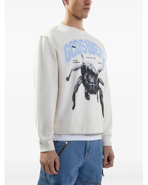 Gcds White Spider-Print Sweatshirt for men