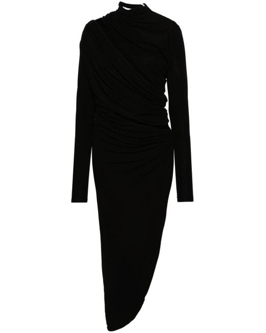 Robe longue asymétrique à design drapé Christopher Esber en coloris Black