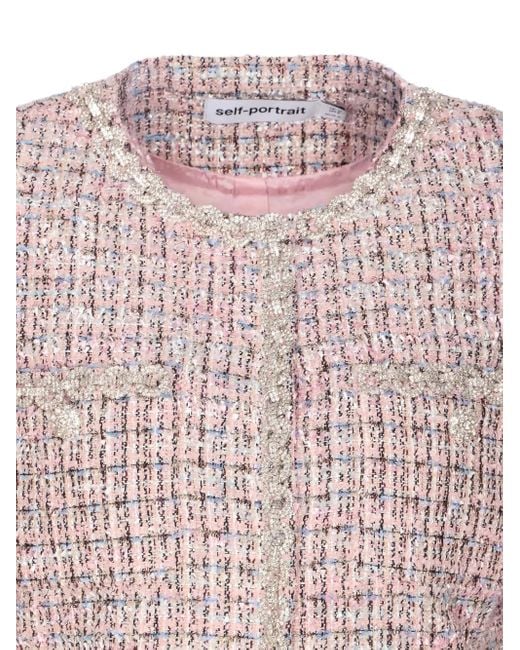 Tweed Jackets Self-Portrait de color Pink
