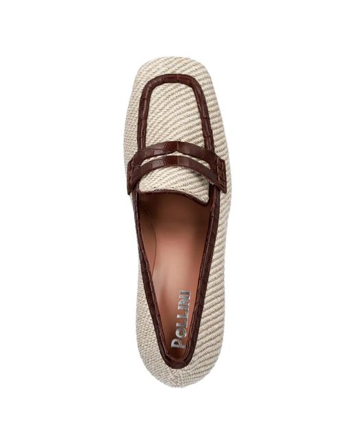 Pollini Multicolor Camber Crocodile-Effect Woven Pumps