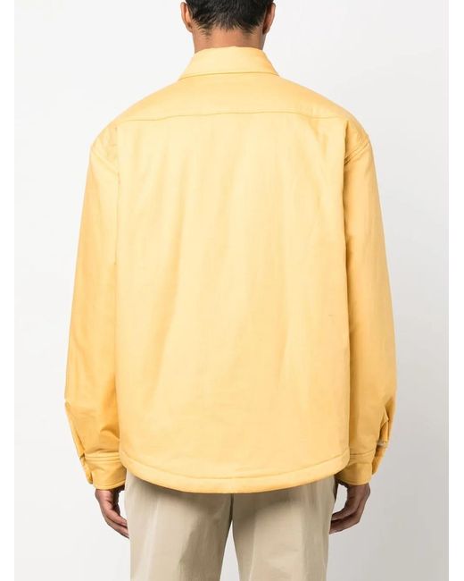 Jacquemus Yellow Embroidered-Logo Button-Fastening Shirt for men