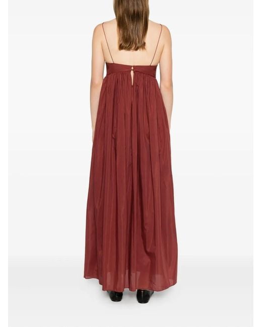 Matteau Red Voluminous Bralette Midi Dress
